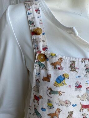 Dog Print Overalls Cottagecore Novelty Romper Pockets Whimsy